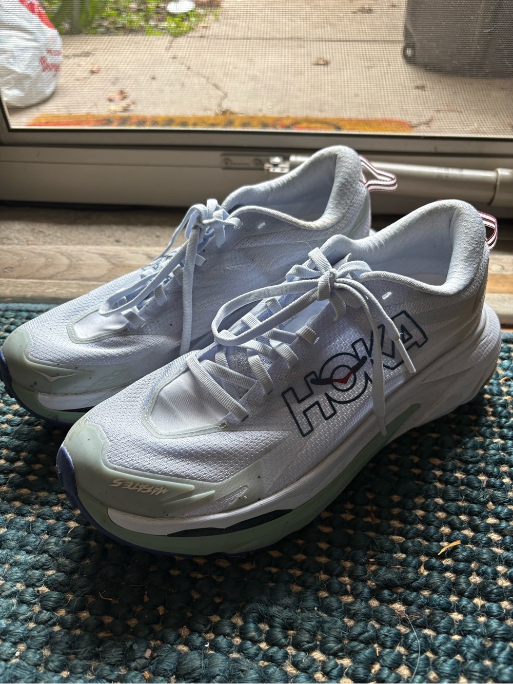 Hoka Women's White Light Blue Slipstream Running Shoes